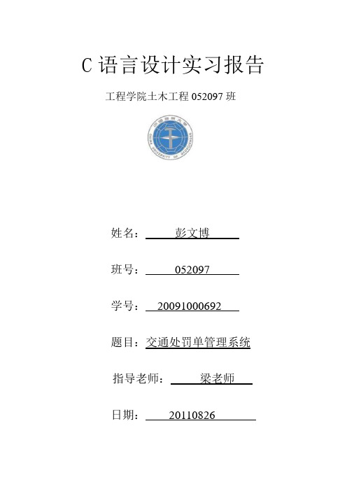 交通处罚单管理系统390430459.doc