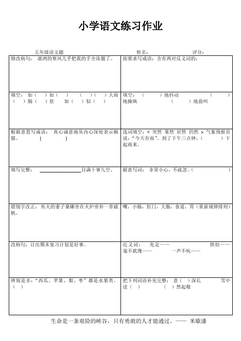 小学五年级语文精题选做III (79)