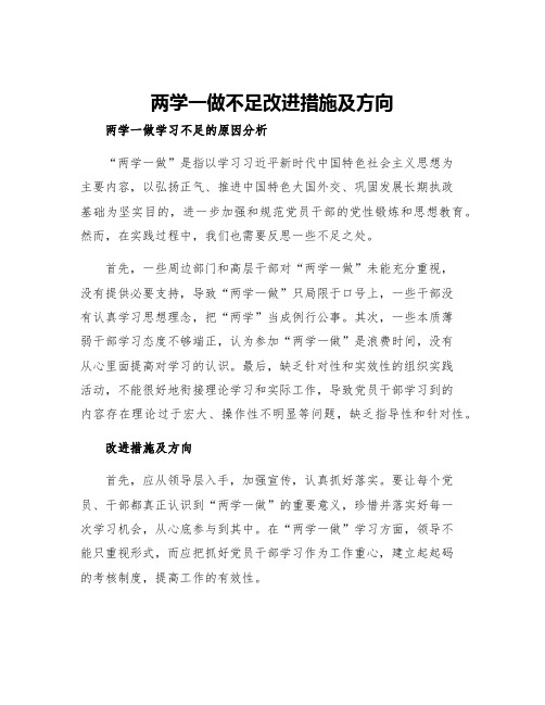 两学一做不足改进措施及方向