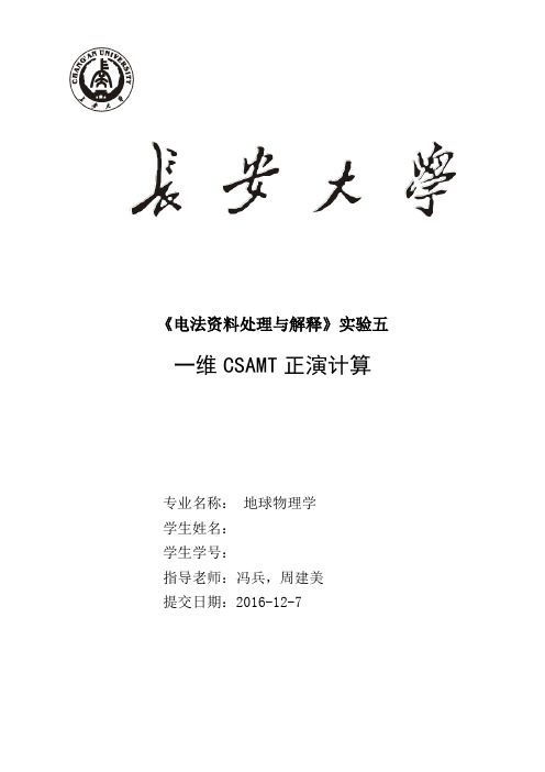 一维CSAMT正演计算