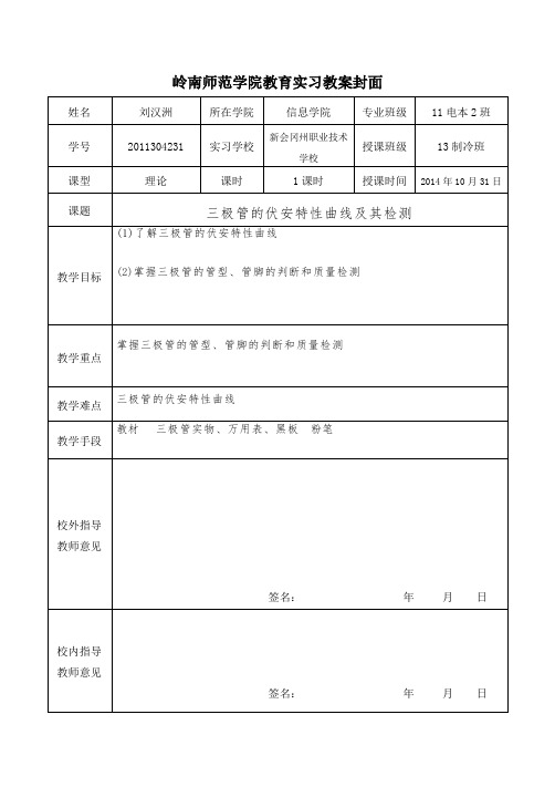 三极管的伏安特性曲线