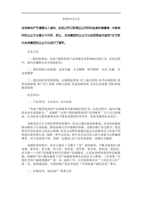 龙湖的企业文化