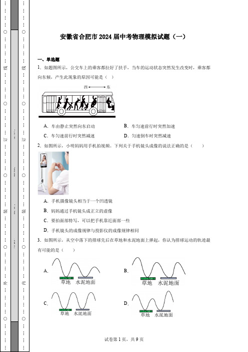 2024年安徽省合肥市中考物理模拟试题(一)