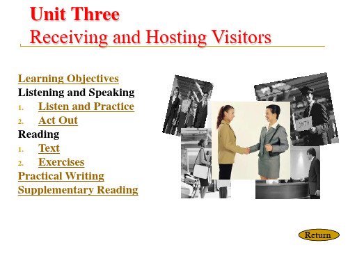 Unit Receiving and Hosting Visitors 3 文秘专业英语课件