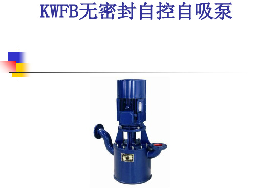 KWFB无密封自控自吸泵服务