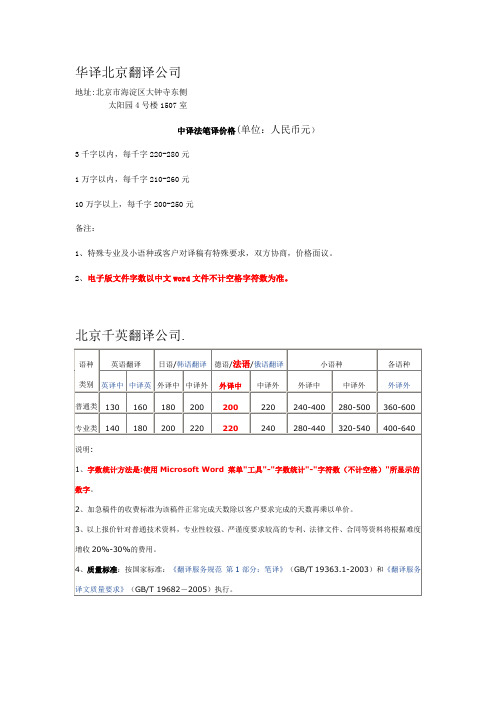 110830翻译价格