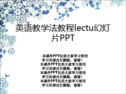 英语教学法教程lectu幻灯片PPT