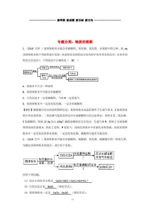 中考化学真题分类汇编 专题分类 物质的推断(含解析)