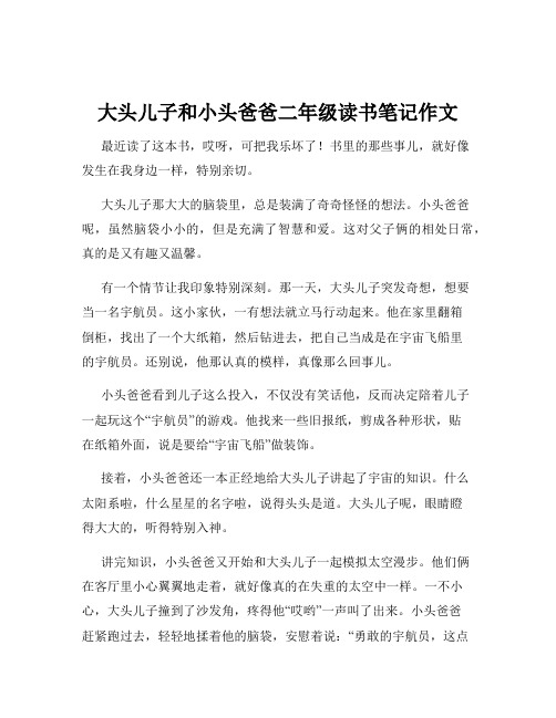 大头儿子和小头爸爸二年级读书笔记作文