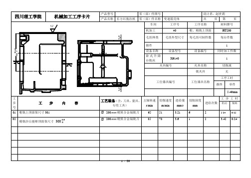 四川理工学院工序卡片