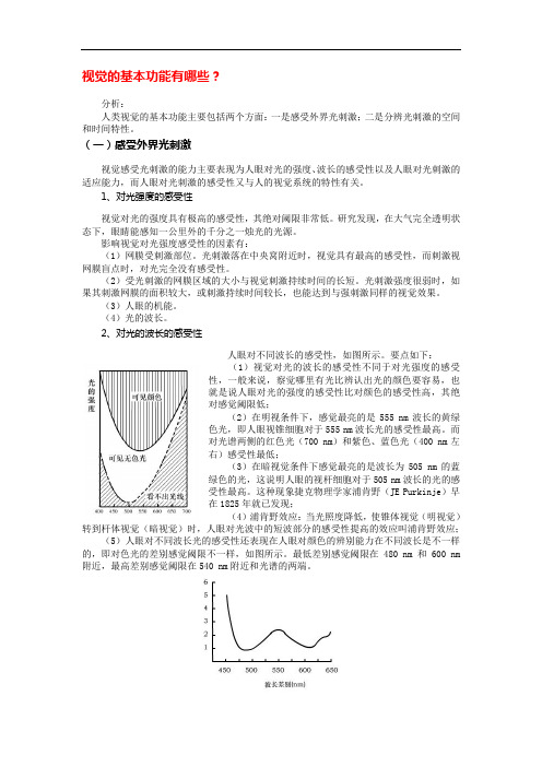 视觉的基本功能有哪些.