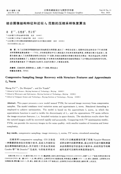 结合图像结构特征和近似l0范数的压缩采样恢复算法