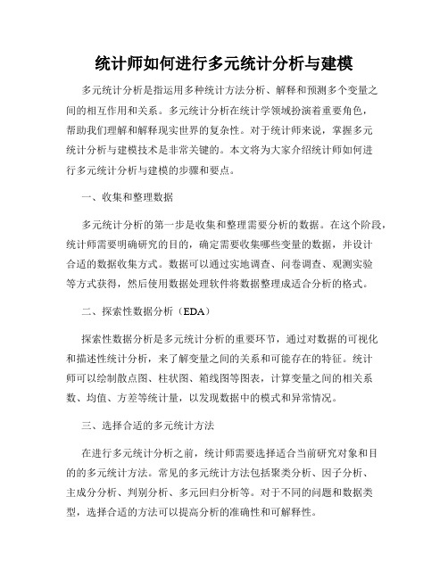 统计师如何进行多元统计分析与建模