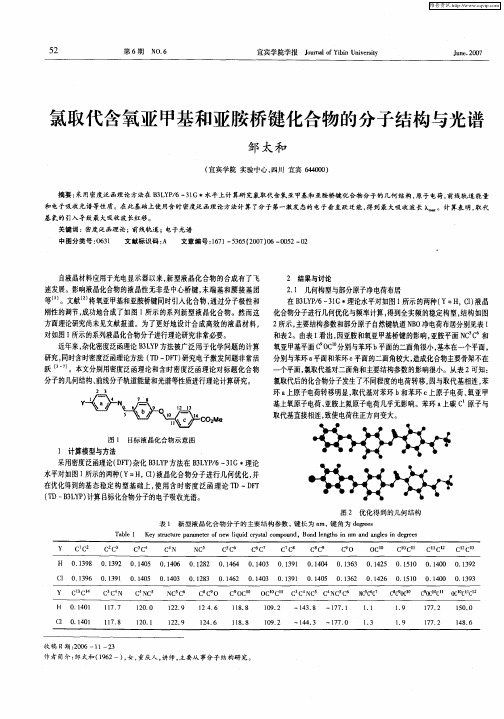 氯取代含氧亚甲基和亚胺桥键化合物的分子结构与光谱