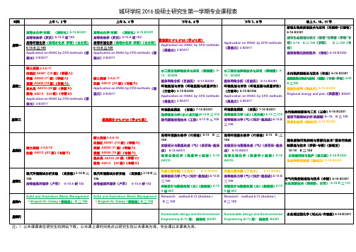 重庆大学2016秋学院课表第五稿