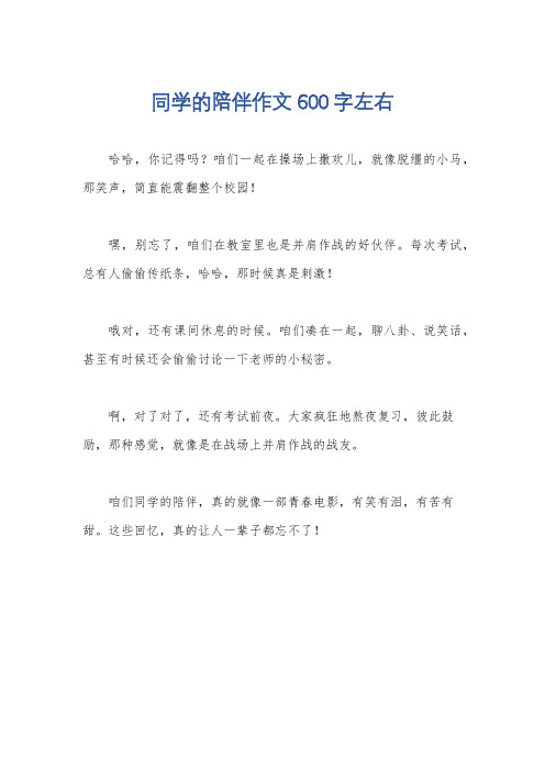 同学的陪伴作文600字左右