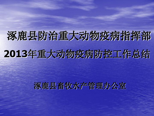 重大动物疫病防控工作总结ppt ppt课件