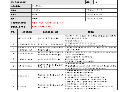 临时用电作业-JSA作业安全分析表