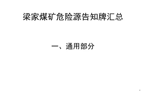 煤矿危险源辨识卡汇总(井下部分)