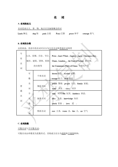 英语语法-名词-表格记忆