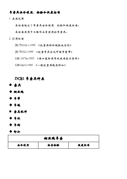 吊索具安全使用、检验、报废标准