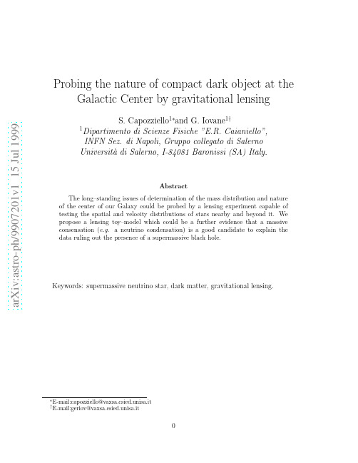 Probing the nature of compact dark object at the Galactic Center by gravitational lensing