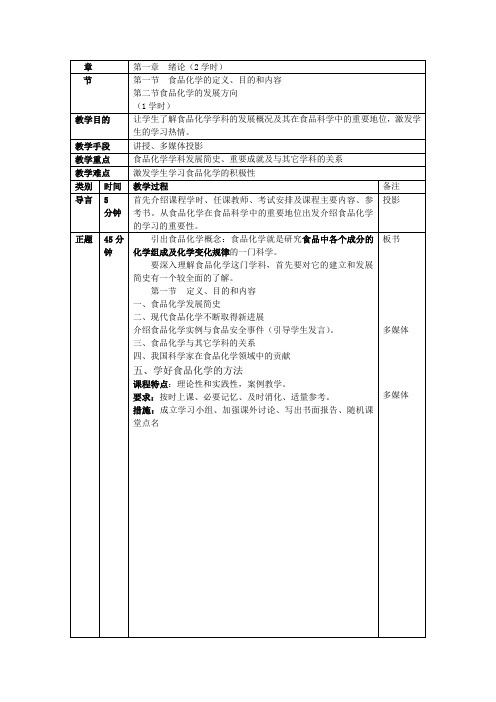 食品化学教案1