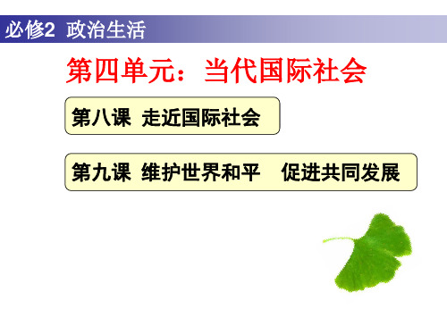 广东省揭阳市第三中学人教版高考一轮复习政治必修二课件：第八课走进国际社会(共21张PPT)