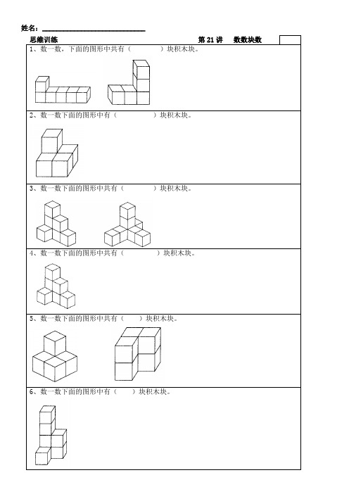 一年级数学思维拓展数数块数 (2)