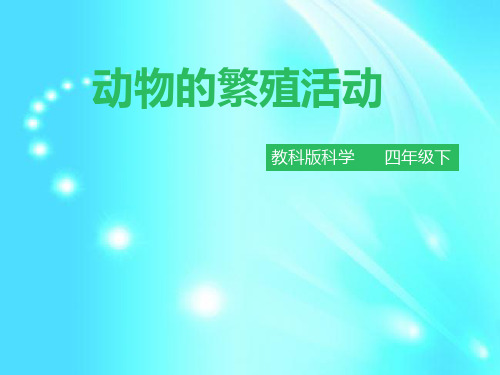 四年级下册科学课件-2.7 动物的繁殖活动   l   教科版 (共25张PPT)