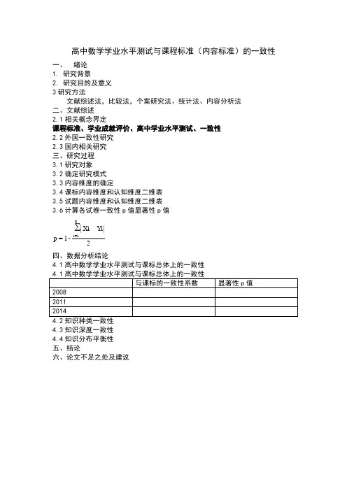 高中数学学业水平测试与课程标准