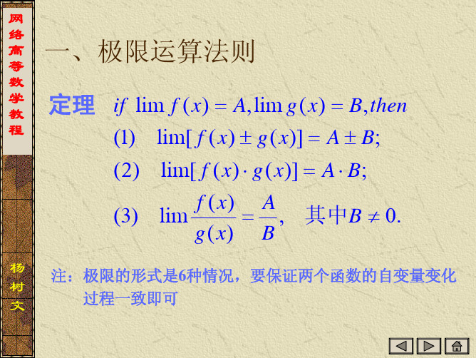 考研 高数 极限运算法则