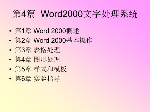 第三篇文字处理软件Word2000