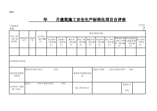 安全生产自评表JGJ59-2011