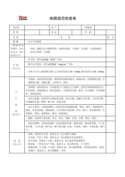 制图规范检查表(2005版)