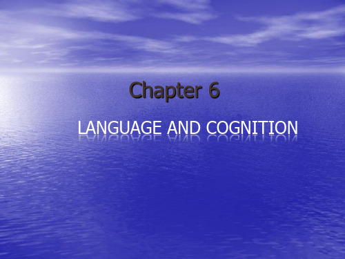 chapter 6 Language and Cognition