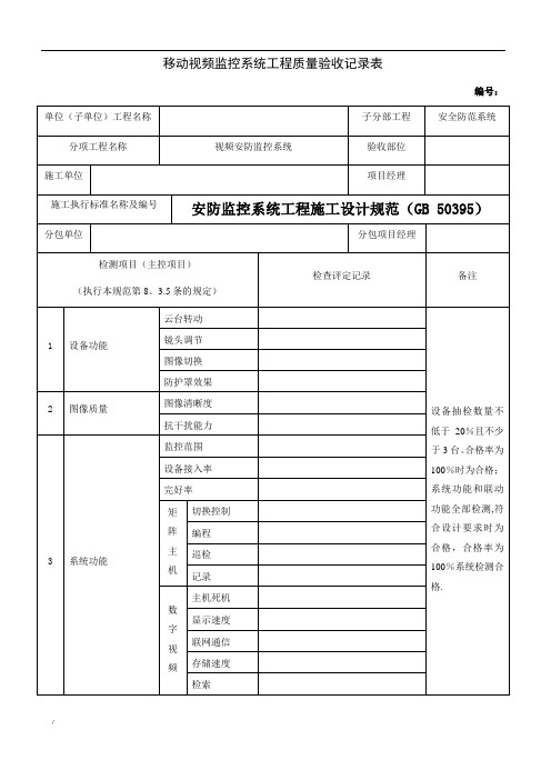 安防监控系统检验批【范本模板】