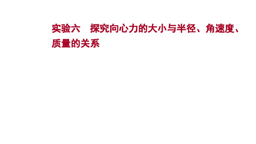 2022版新高考物理：实验六 探究向心力的大小与半径、角速度、质量的关系