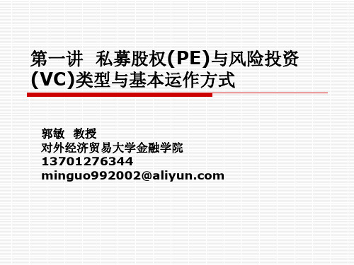 私募股权PE与风险投资VC类型与基本运作方式概述.ppt