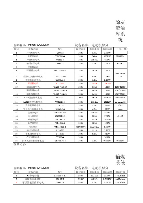 电机参数鲤鱼江