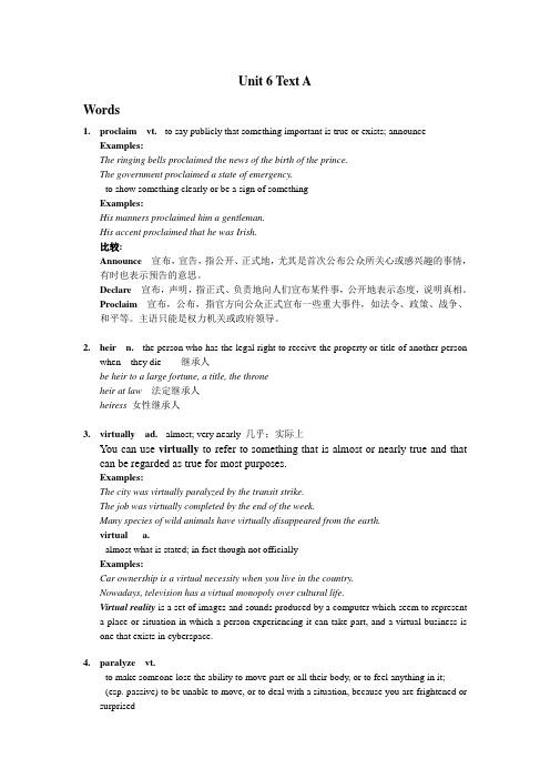 Word Study(Text A,U6 B2)