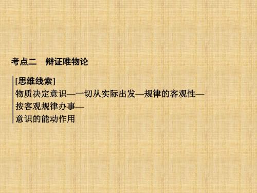 高考政治二轮复习 第一部分 专题突破方略 十 哲学思想与唯物论、认识论 2 辩证唯物论名师课件