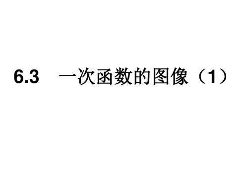 苏科版八年级数学上册课件：6.3一次函数的图像1