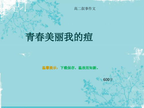 高二叙事作文《青春美丽我的痘》600字