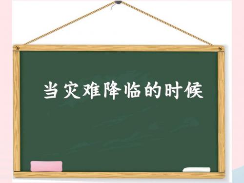 六年级品德与社会下册第二单元人类的家园3当灾难降临的时候课件新人教版