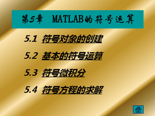 MATLAB第5章解方程概要