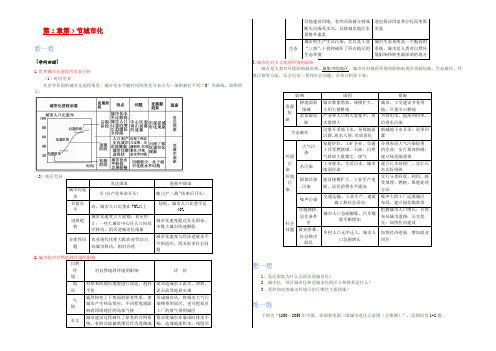 2021-2022学年高中地理必必修二人教版 高一下暑假作业 第二章 第三节 城市化 