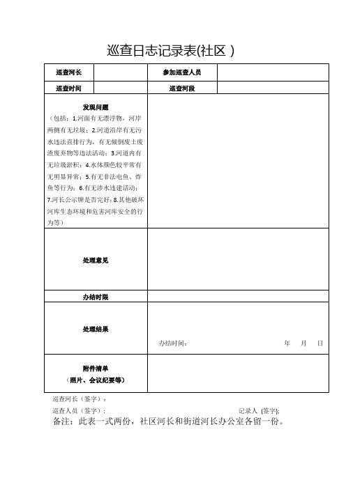 河长制巡查记录