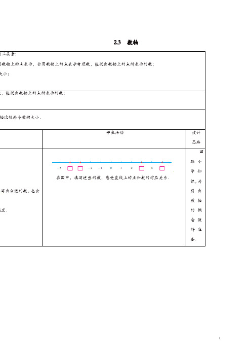 苏科初中数学七年级上册《2.3 数轴》教案 (3)【精品】