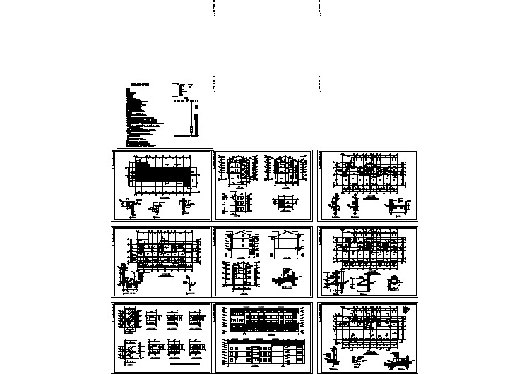 1500平米3+1层砖混结构临街商住楼建筑设计CAD图纸